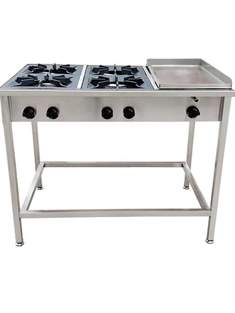 Anafe a Gas 4 Platos con Plancha Churrasquera Cousiño 1