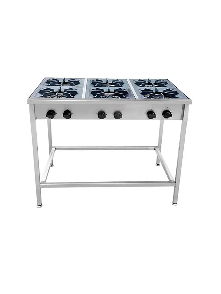 Anafe a Gas 6 Platos con Parrillas de Fierro Fundido 34×34 cm Cousiño 1