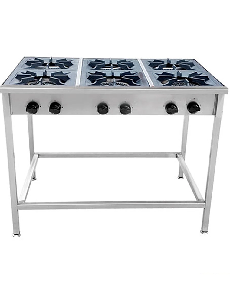 Anafe a Gas 6 Platos con Parrillas de Fierro Fundido 34×34 cm Cousiño 1