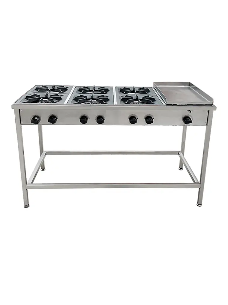 Anafe a Gas 6 Platos con Plancha Churrasquera Cousiño 1