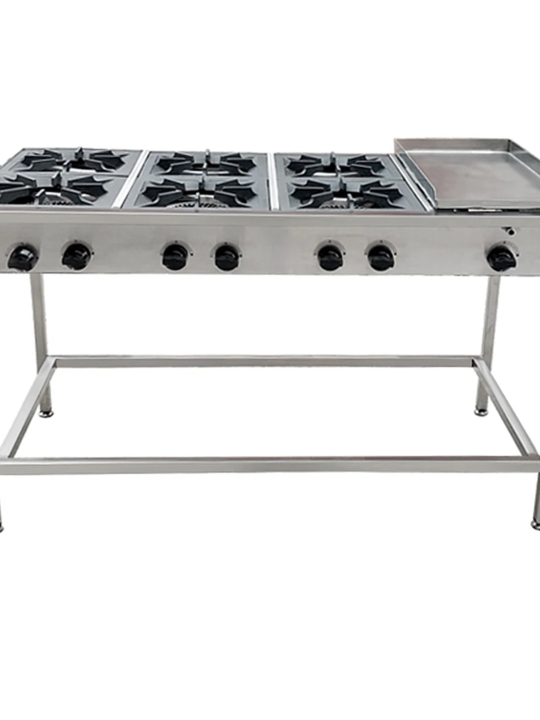 Anafe a Gas 6 Platos con Plancha Churrasquera Cousiño 1