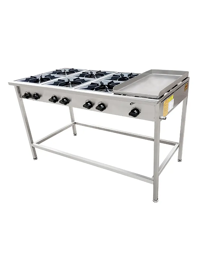 Anafe a Gas 6 Platos con Plancha Churrasquera Cousiño 2