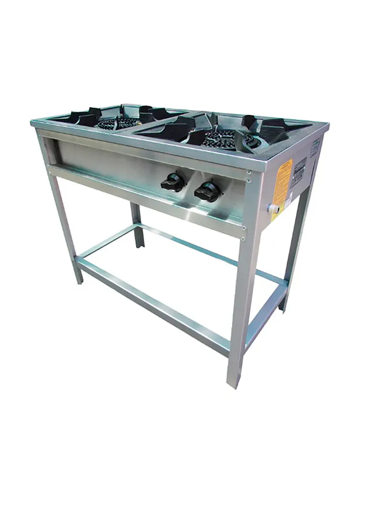 Anafe a Gas 2 platos con Parrillas de Fierro Fundido 43x43 Cousiño 1