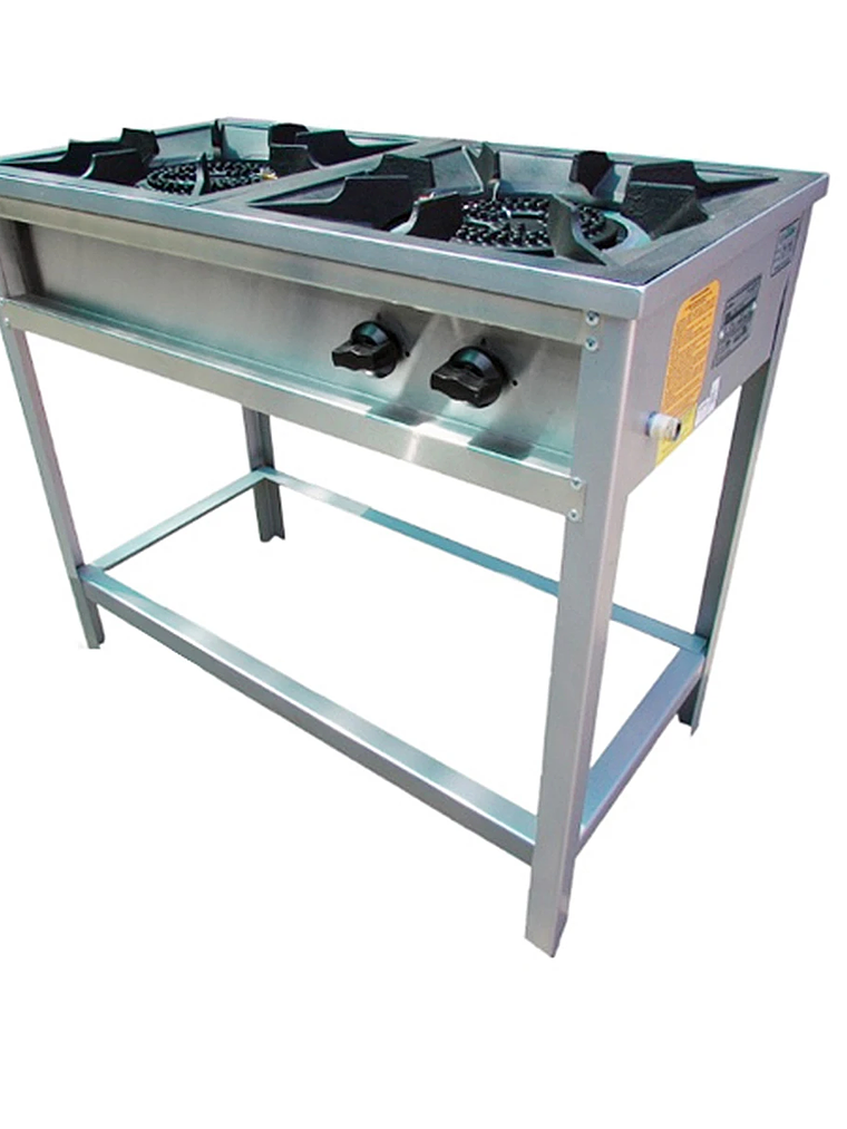Anafe a Gas 2 platos con Parrillas de Fierro Fundido 43x43 Cousiño 1