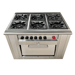 Cocina Industrial 6 Platos de 18 cm con Horno Cousiño