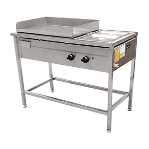 Plancha Churrasquera a Gas 50×70 cm con Baño María Cousiño
