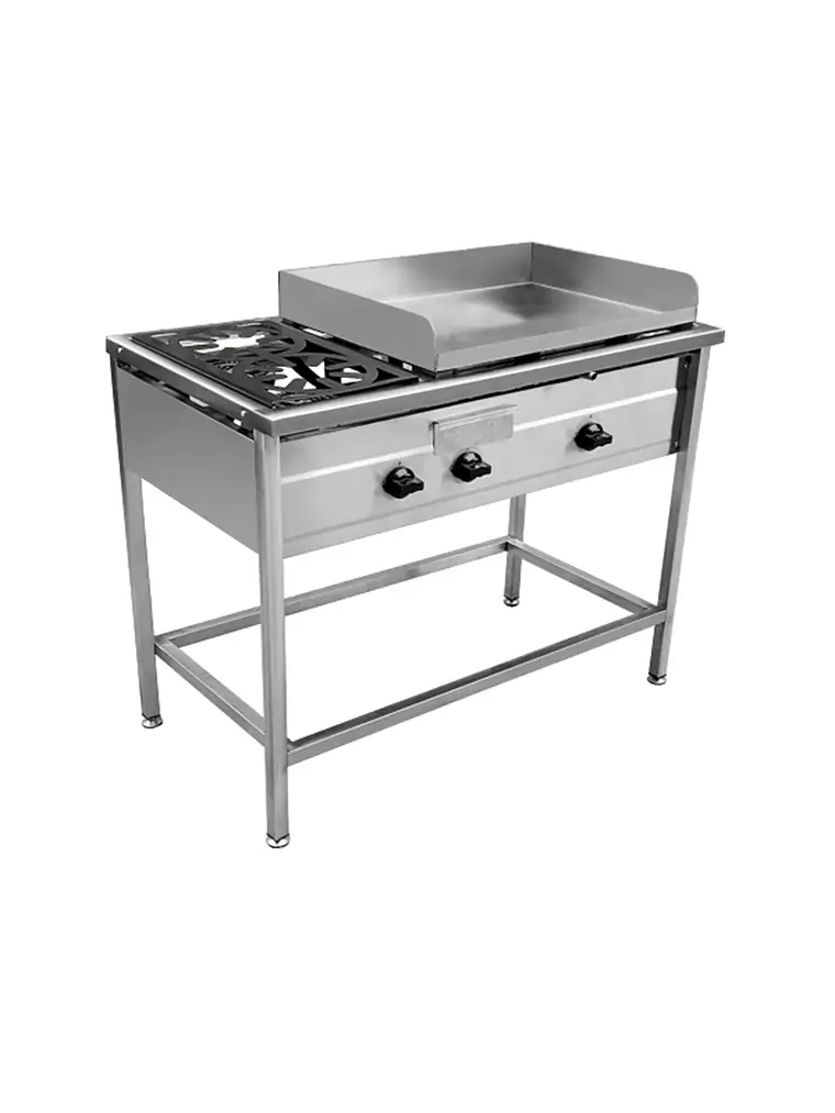 Plancha Churrasquera a Gas 50×70 cm con 2 Quemadores Cousiño 3