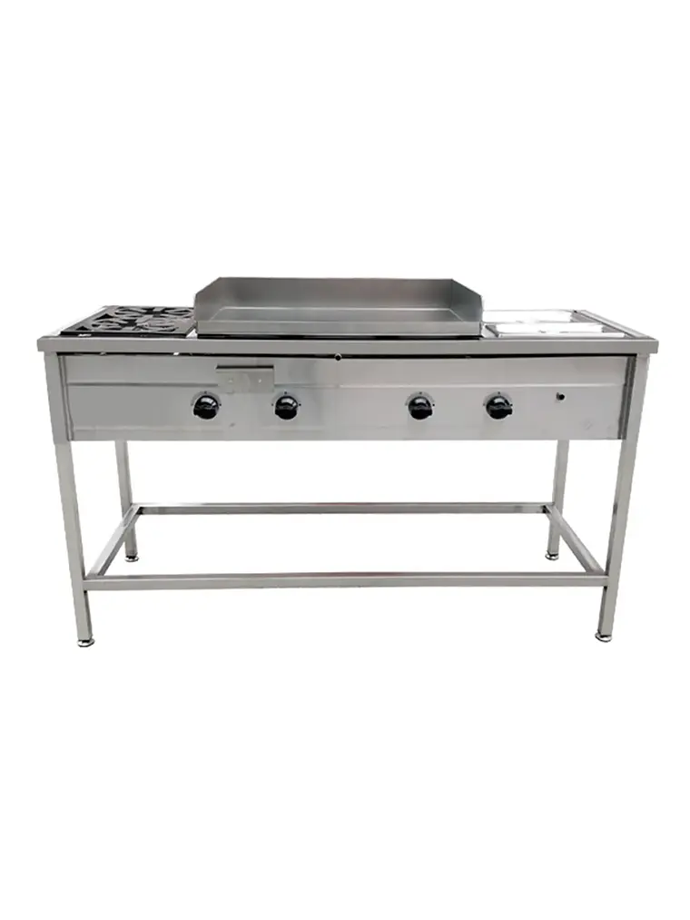 Lonchera Churrasquera a Gas 50×70 cm con 2 Depósitos Baño María Cousiño 2