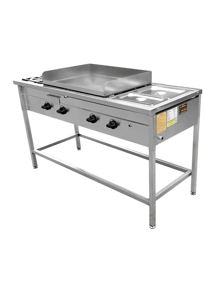 Lonchera Churrasquera a Gas 50×70 cm con 2 Depósitos Baño María Cousiño 1