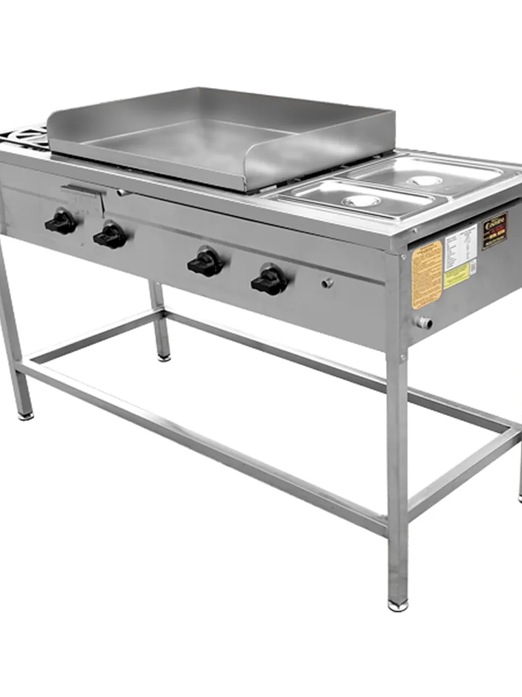 Lonchera Churrasquera a Gas 50×70 cm con 2 Depósitos Baño María Cousiño 1