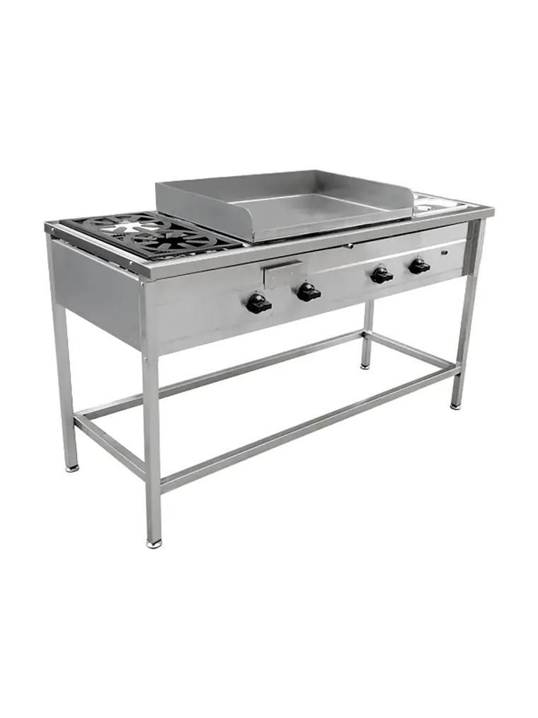 Lonchera Churrasquera a Gas 50×70 cm con 2 Depósitos Baño María Cousiño 3