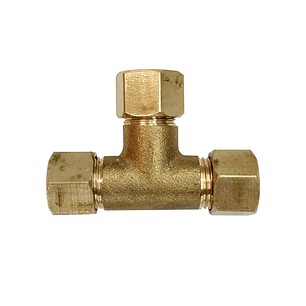 Tee de bronce con tuercas 5-16-2x1-4