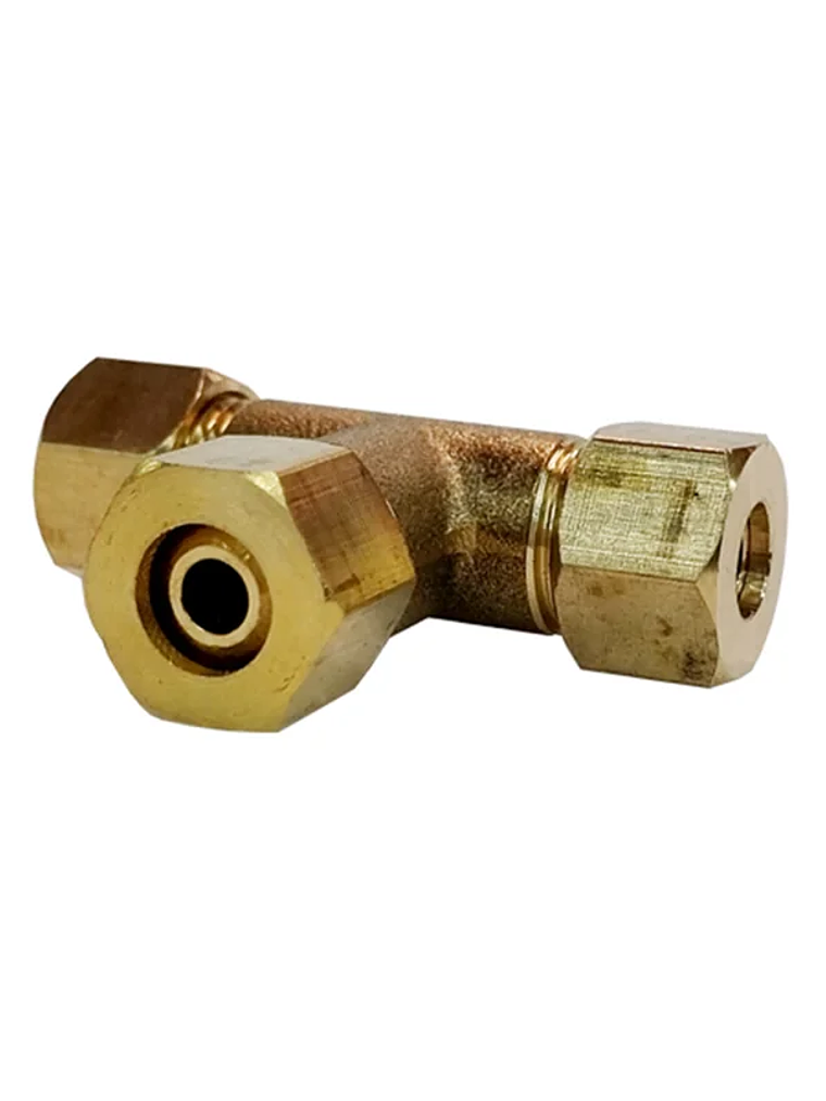 Tee de bronce con tuercas 5-16-2x1-4 2