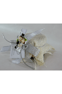 C17002 Frasquinho de mel decorado com mini noivos