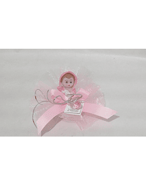 C18218 Tule com sabonete decorado bebe rosa