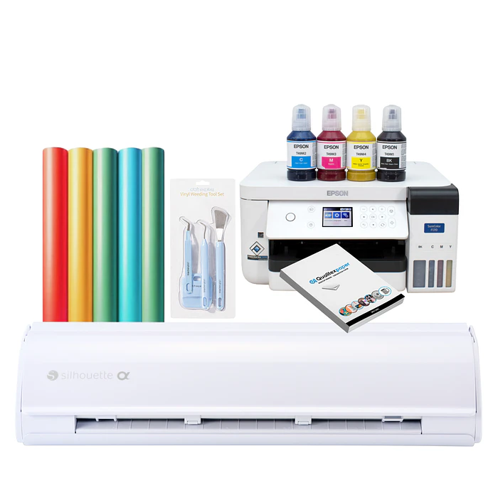 Kit Inicio CAMEO5α White (Alpha) + Impresora F170 + Resma Sublimación  1
