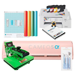 Kit inicio Silhouette Cameo 5α White + Impresora Brother + Estampadora 20cmX30cm