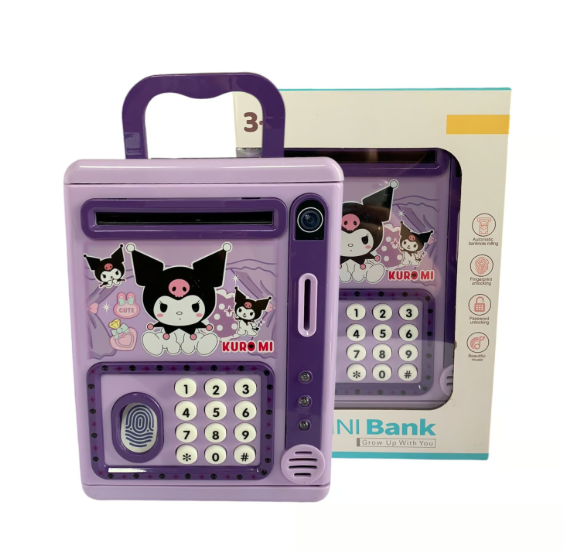 Alcancia y/o caja fuerte Kuromi de clave y huella