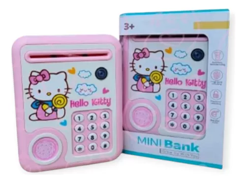 Alcancia y/o caja fuerte Hello Kitty de clave y huella