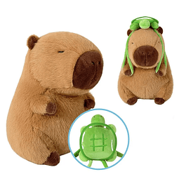Peluche Capibara Mochila Tortuga 32cm