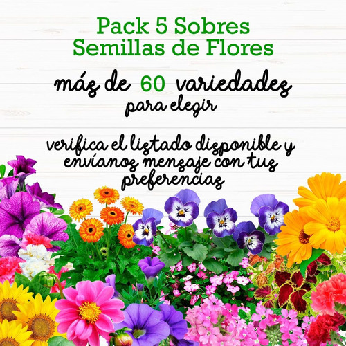 Pack 5 Sobres Semillas Flores