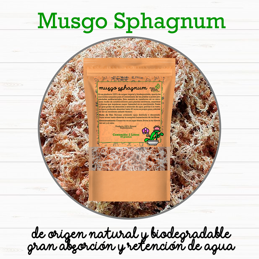 Musgo Sphagnum 2 Litros