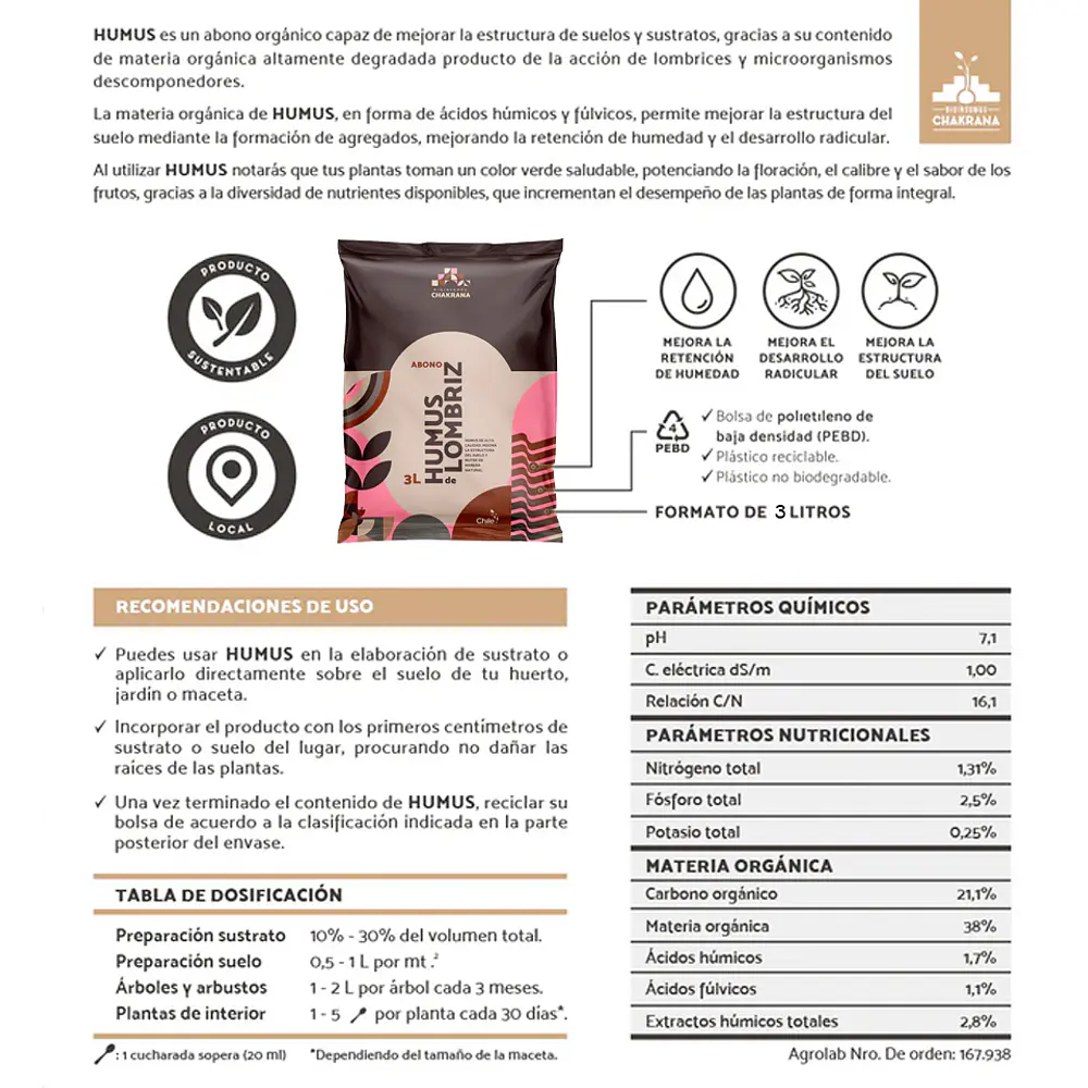 Humus Vermicompost De Lombriz + Sobre De Semillas