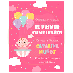Invitación Bebé con globos