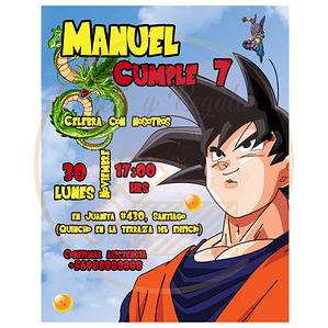 Invitación Dragon Ball