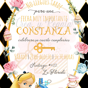 Invitación Alicia en el país de las Maravillas