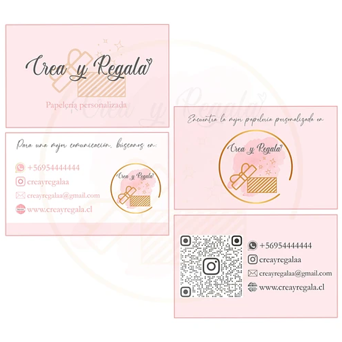 Tarjetas de agradecimientos o presentación grandes 4