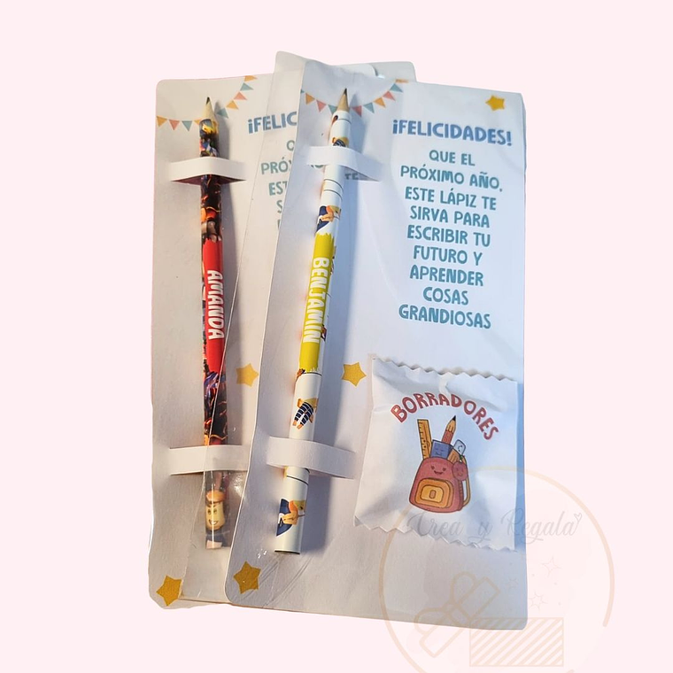 Lápices y goma personalizados 1