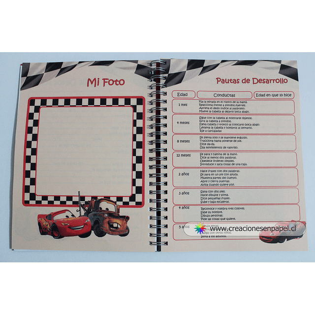 Cuaderno Pediátrico Cars