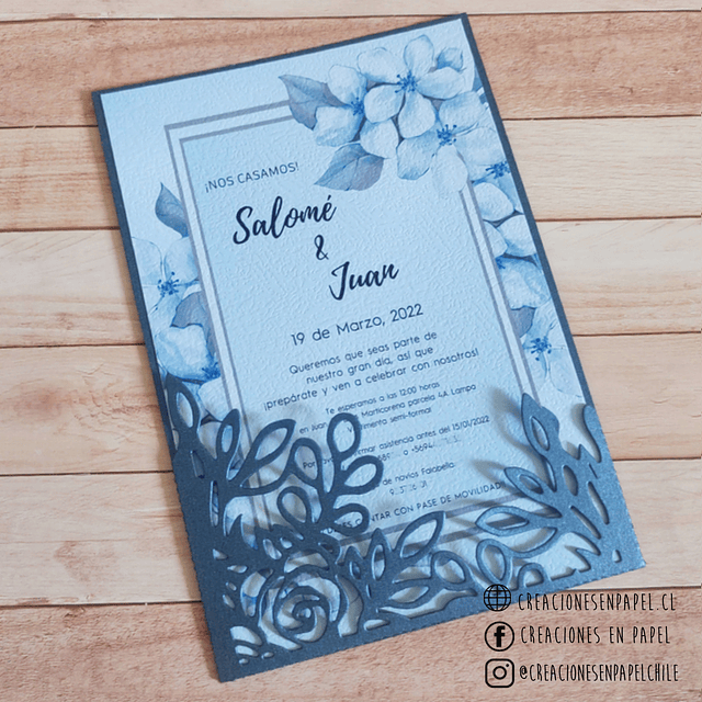 Invitación de Matrimonio M6 - Azul