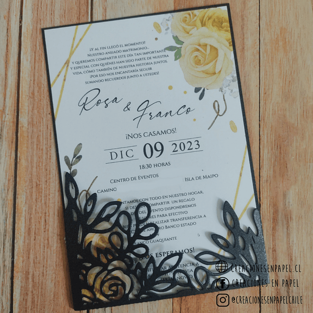 Invitación de Matrimonio M6 - Negro