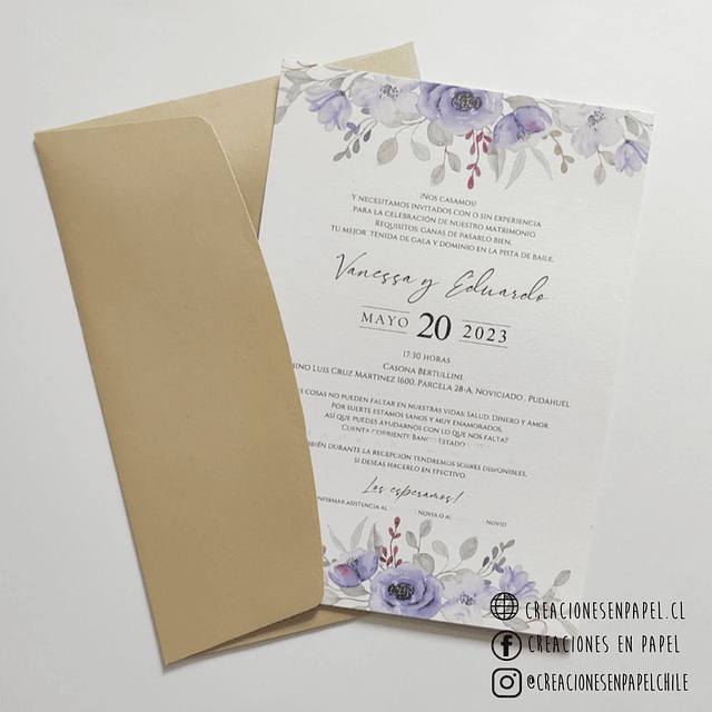 Invitación de Matrimonio M5 - Beige