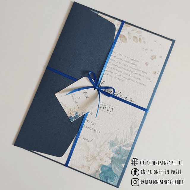 Invitación de Matrimonio M5 - Azul