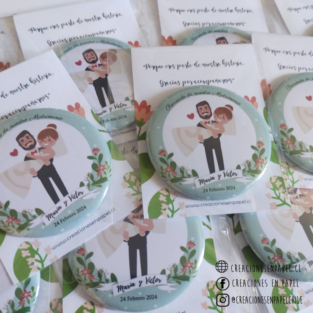 12 Chapitas Imán Personalizadas