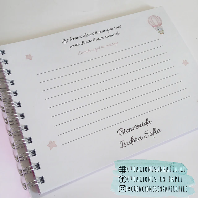 Libro para dedicatorias de Baby Shower