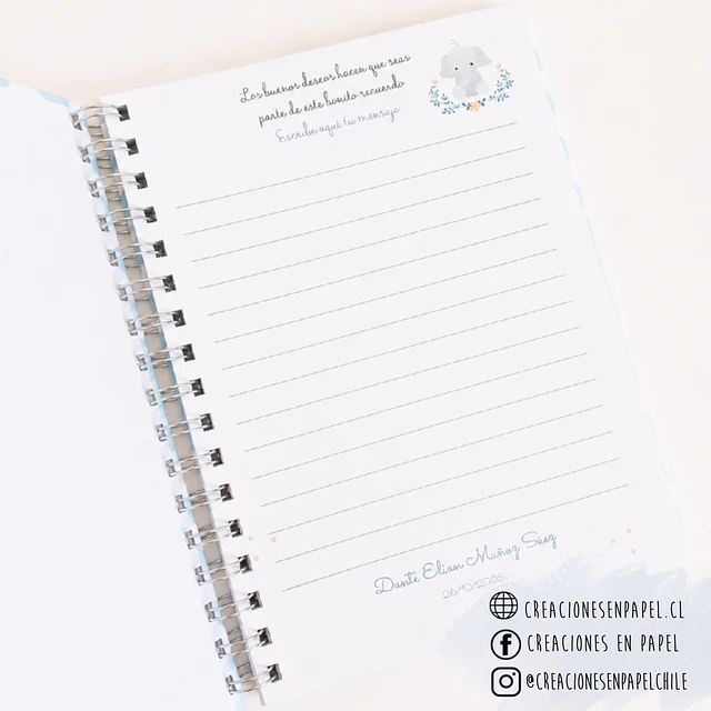 Libro para dedicatorias de Baby Shower
