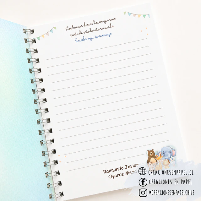 Libro para dedicatorias de Baby Shower