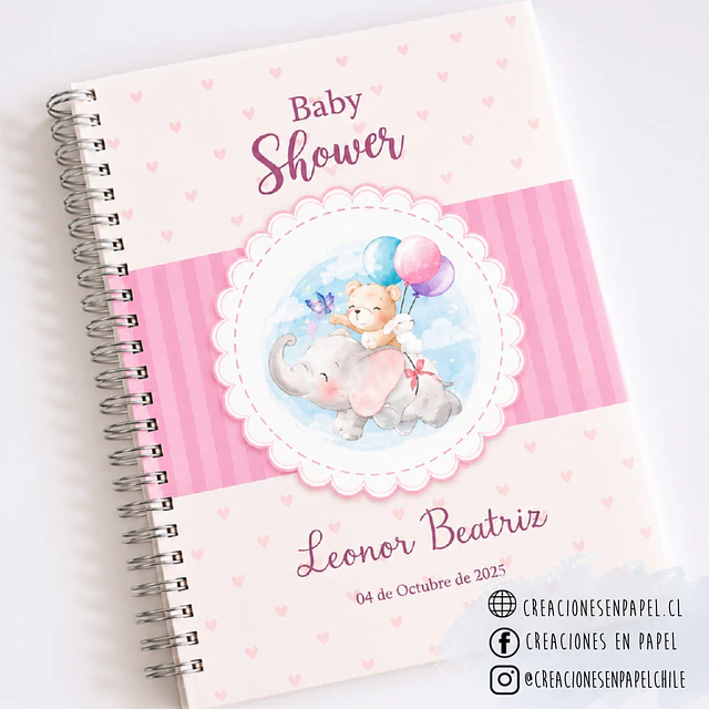Libro para dedicatorias de Baby Shower