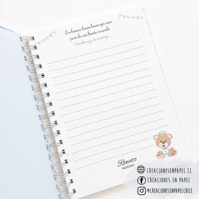 Libro para dedicatorias de Baby Shower