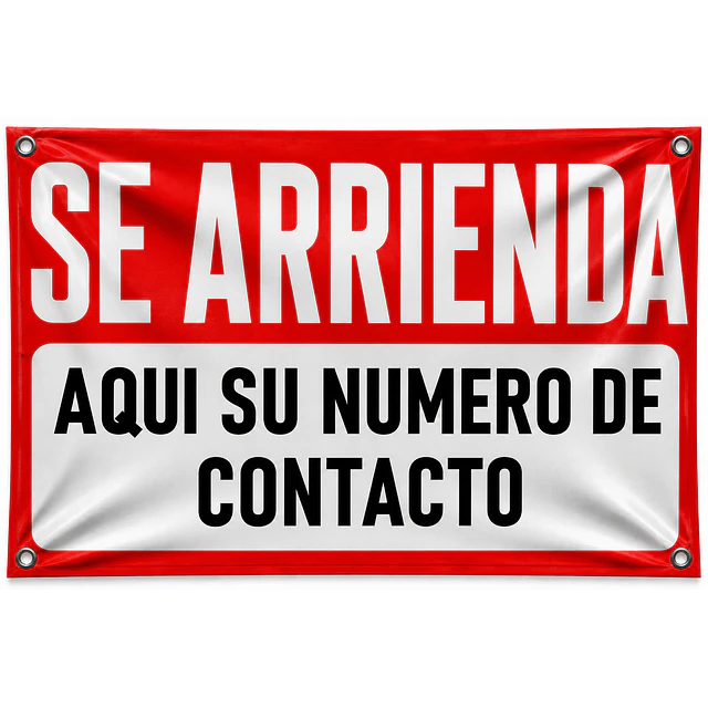 Letrero "SE ARRIENDA" PVC