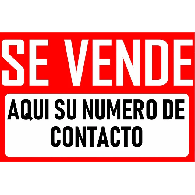 Letrero "SE VENDE" Adhesivo