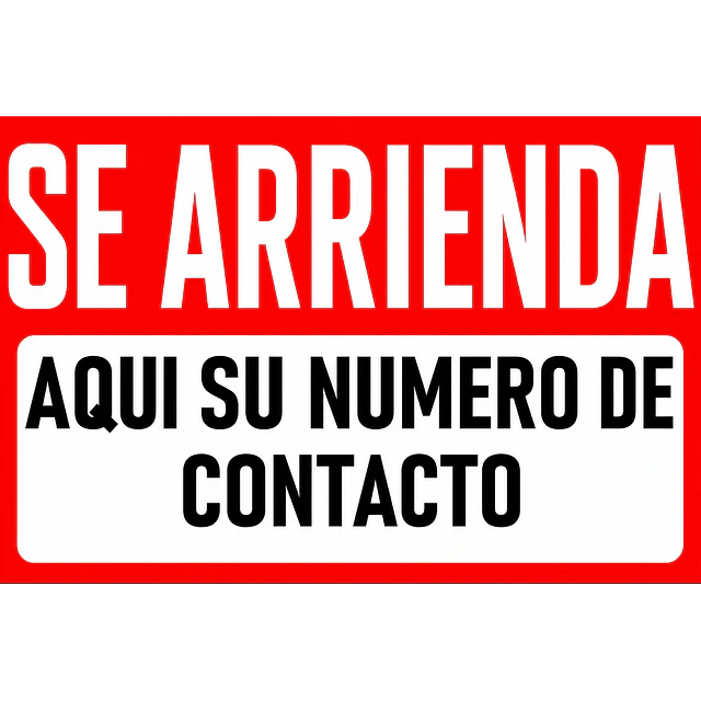 Letrero "SE ARRIENDA" Adhesivo
