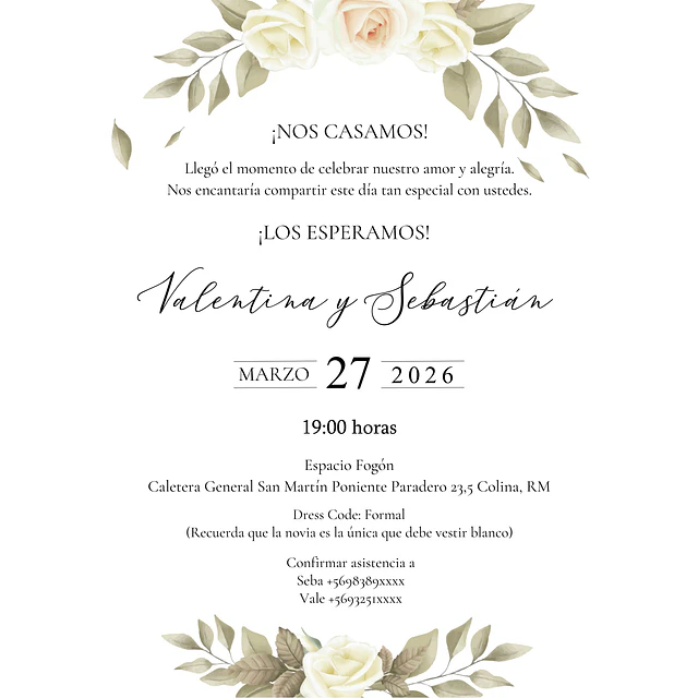 Rosas Marfil