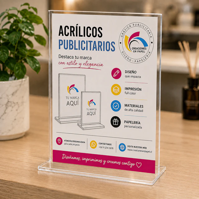Portagráfica de Acrílico Tipo T