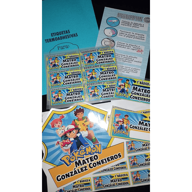 ETIQUETAS ADHESIVAS PARA ÚTILES ESCOLARES. 