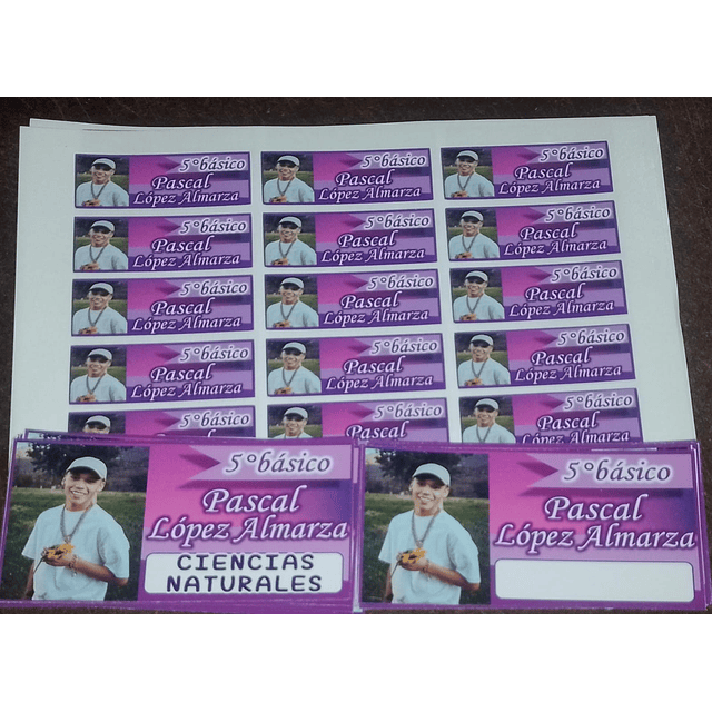 ETIQUETAS ADHESIVAS PARA ÚTILES ESCOLARES. 